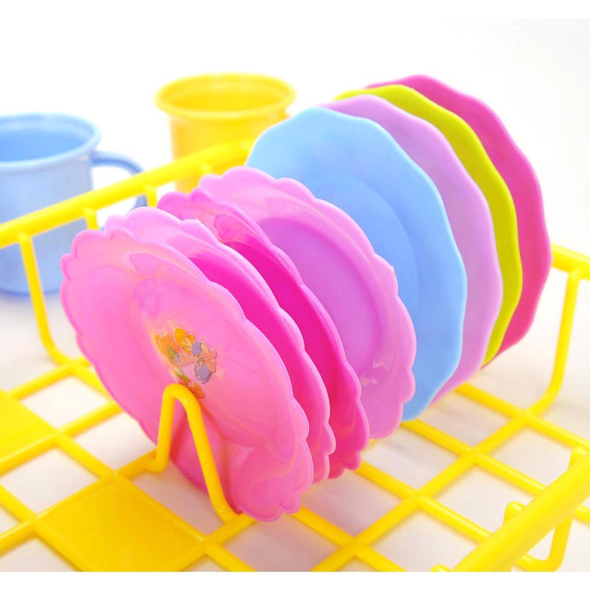 Left. JuzToys - Play Food Sets for Kids Kitchen, 27pcs Kitchen Toys Play Dishes Set with Dish Rack, Pretend Play for Toddlers 3-5 - Multi.