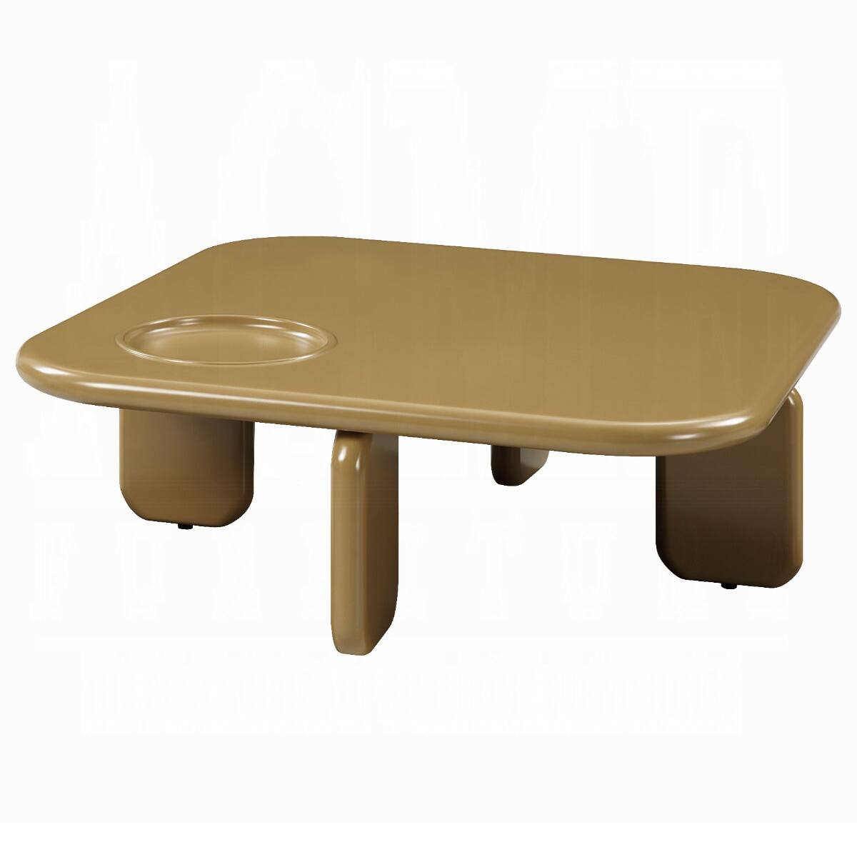 Alt View 2. Manhattan Lane - Jeny Coffee Table, 35 Inch Square Top with Rounded Corners - Yellowish Brown.
