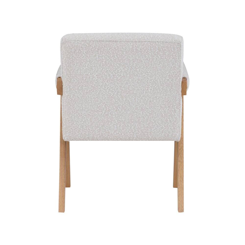 Alt View 1. Meridian Furniture - Woodloch Cream Boucle Fabric Accent Chair - Beige.