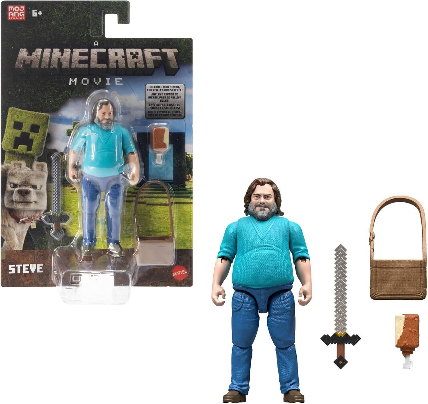 Mattel - Minecraft Movie 4'' Steve Figure with Accessories - Collectibles - Multicolor