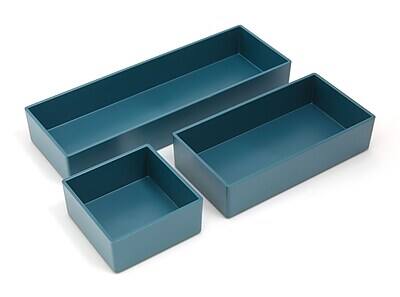 Alt View 2. TRU RED - 3 Piece Plastic Drawer Organizer - Teal.