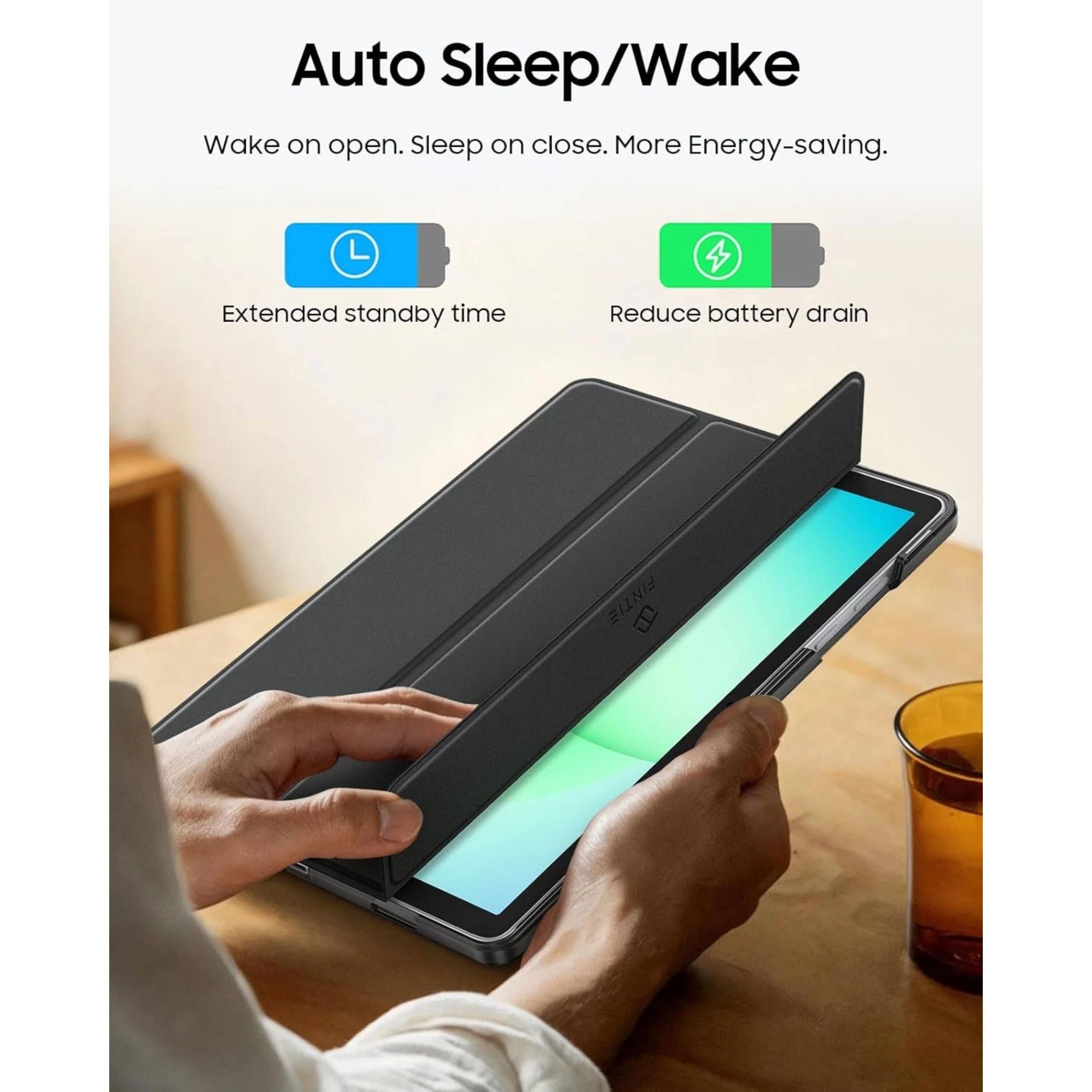 Auto Sleep/Wake  
Wake on open. Sleep on close. More Energy-saving.  
Extended standby time  
Reduce battery drain