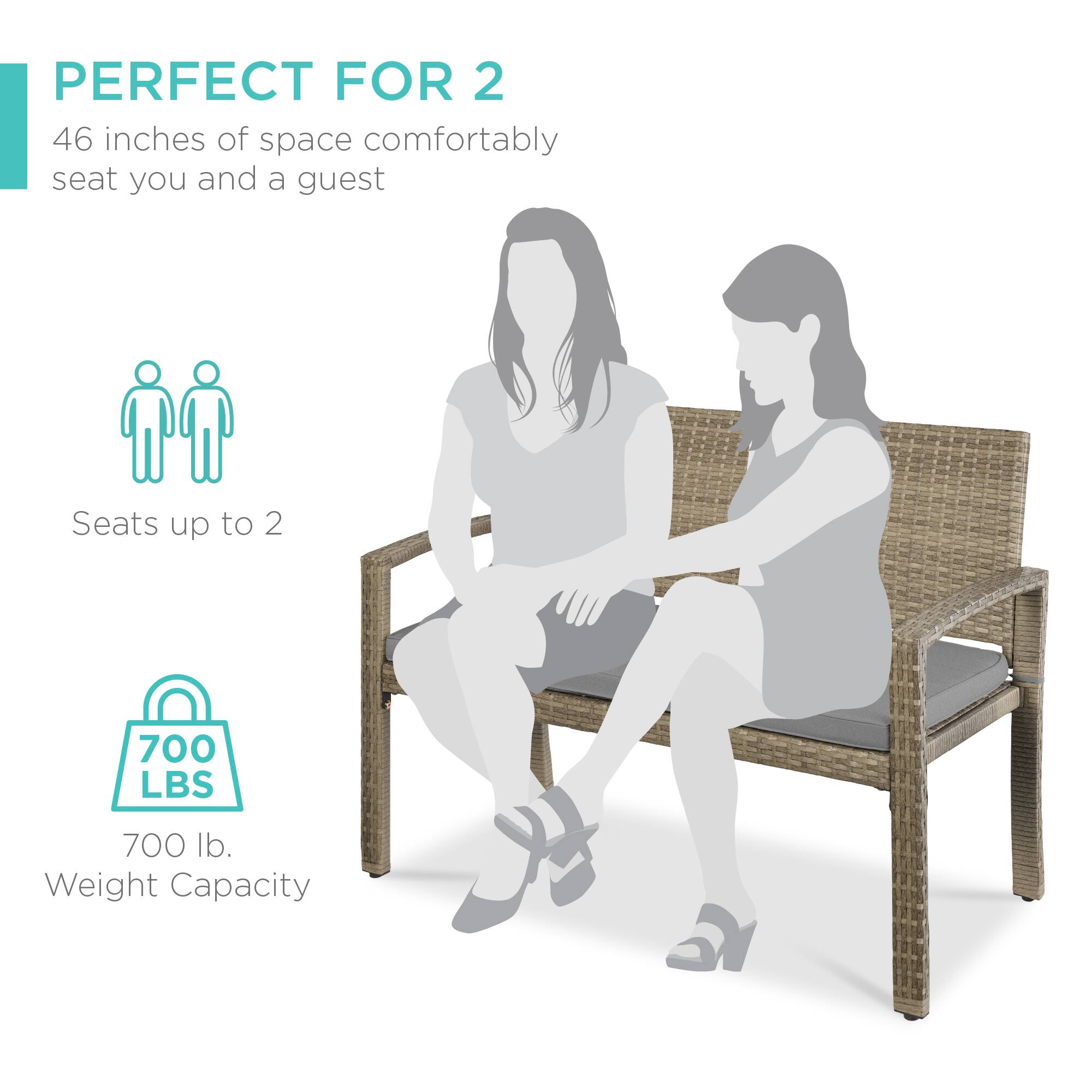 PERFECT FOR 2

46 inches of space comfortably seat you and a guest

Seats up to 2

700 LBS

700 lb. Weight Capacity