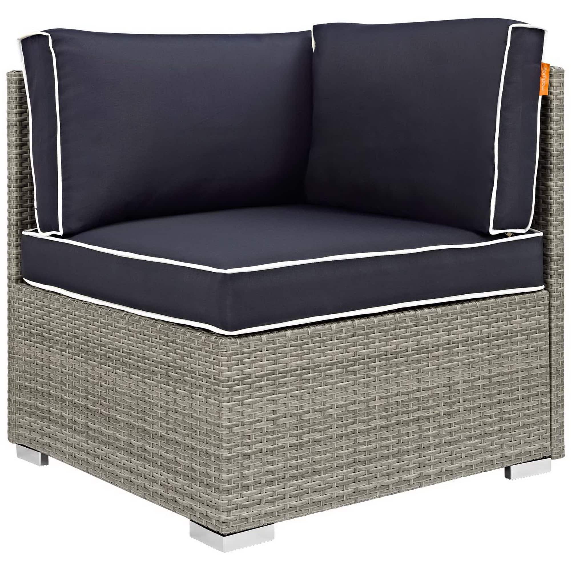 Repose Outdoor Patio Corner by Modway - Light Gray Navy
