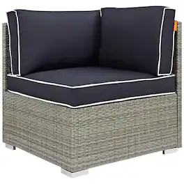Repose Outdoor Patio Corner by Modway - Light Gray Navy