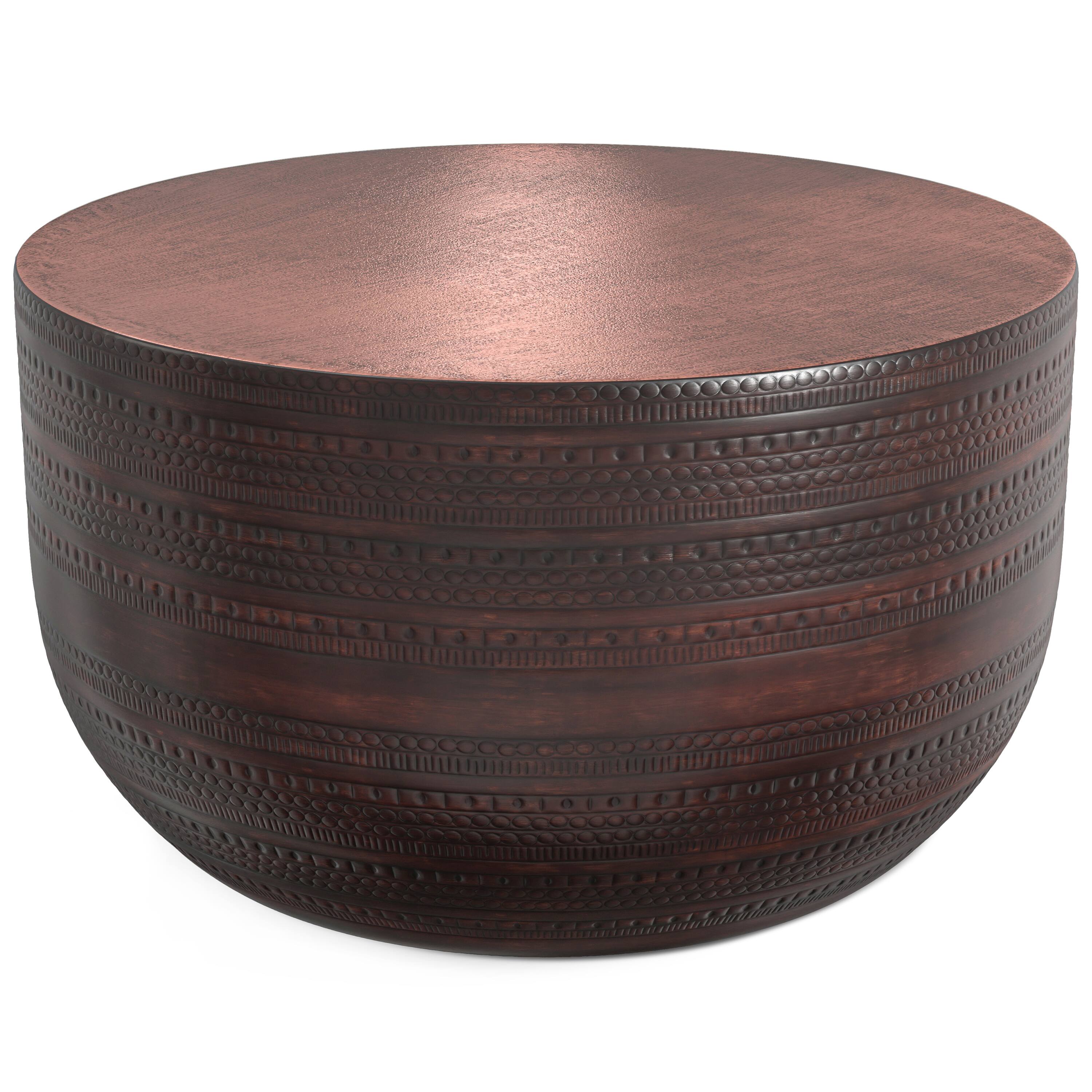 Simpli Home - Johnsen 29.5 inch Wide Boho Metal Coffee Table in Oil Rubbed Iron, Assembled - Bronze
