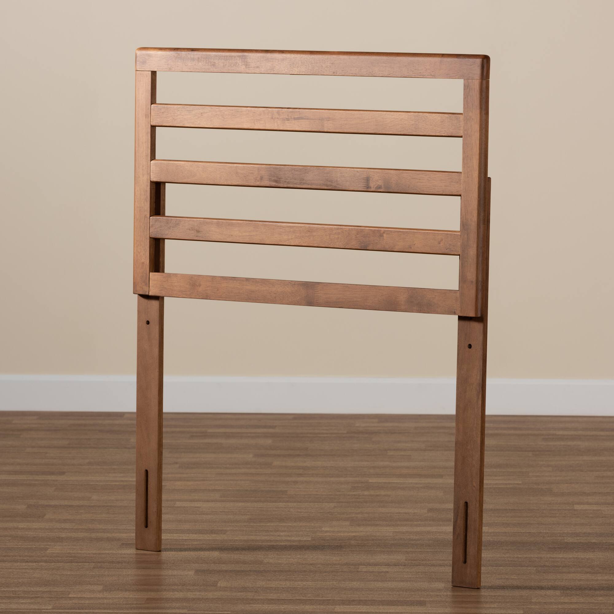 Back. Baxton Studio - Akemi Modern and Contemporary Finished Wood Twin Size Headboard - Ash Walnut.