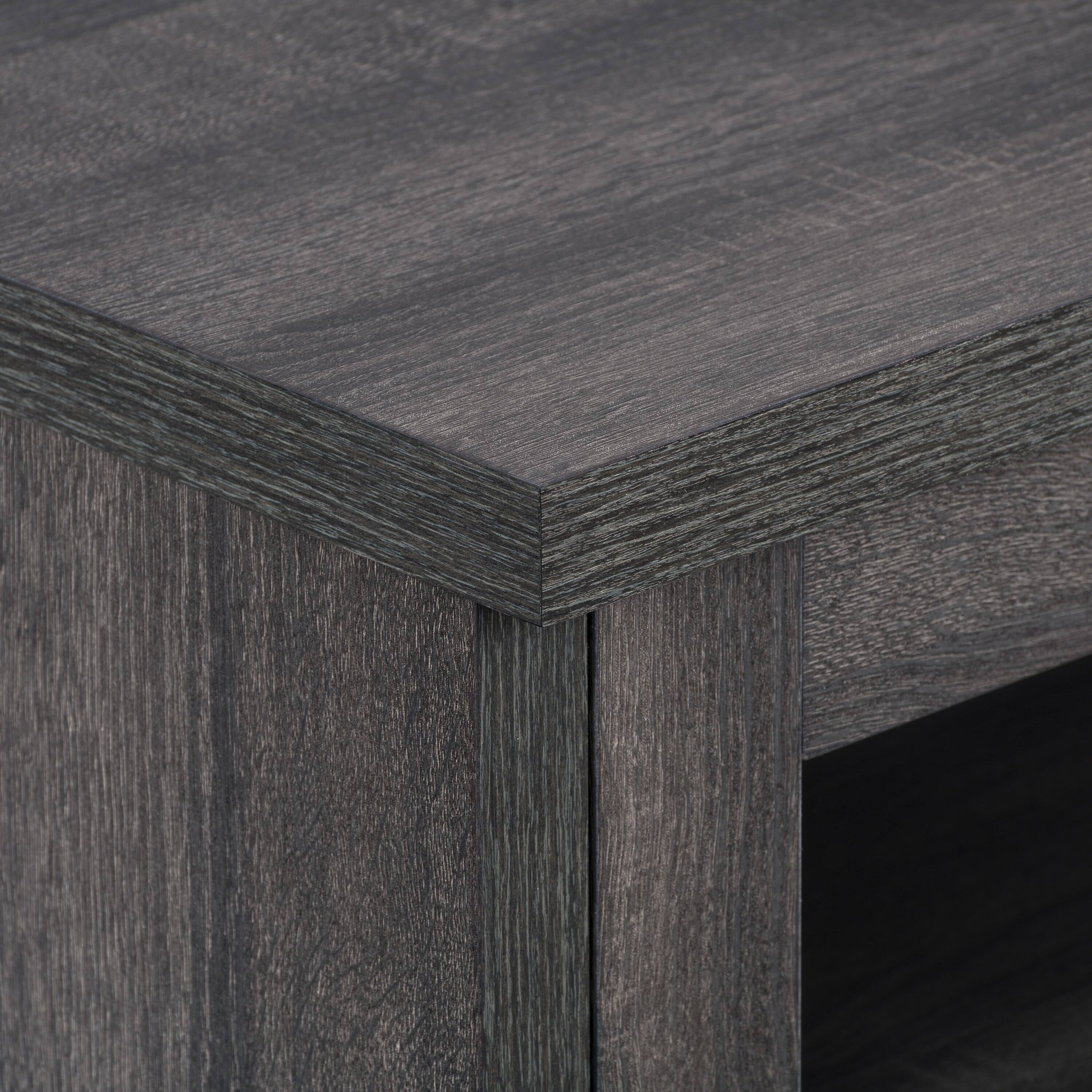 Alt View 11. CorLiving - Fremont TV Bench with Glass Cabinets for Most TVs up to 95" - Dark Gray.