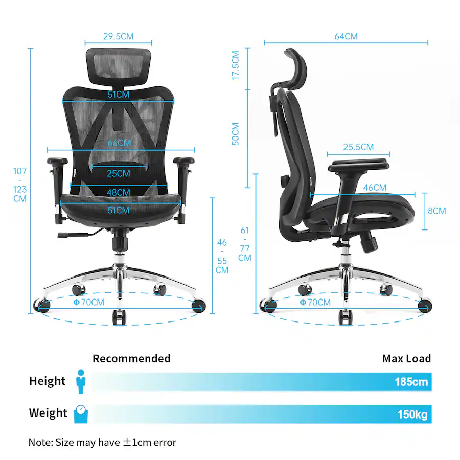 SIHOO M57 Ergonomic Office Chair with 3D Armrest, Mesh Desk Chair