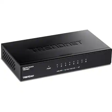 TRENDNET
Gigabit Switch
TEG-S83
1 2 3 4 5 6 7 8
PWR
LINK/ACT 10/100/1000 LINK
ACT