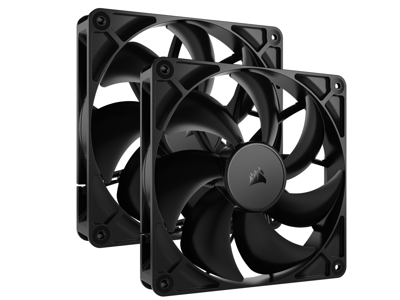 CORSAIR - RS140 PWM 140mm Fans (Dual Pack) - AirGuide Cooling, Magnetic Bearing - Black