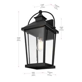 Elegant Lighting - Luz 20 inch Outdoor Wall sconce in Black - Black And Clear