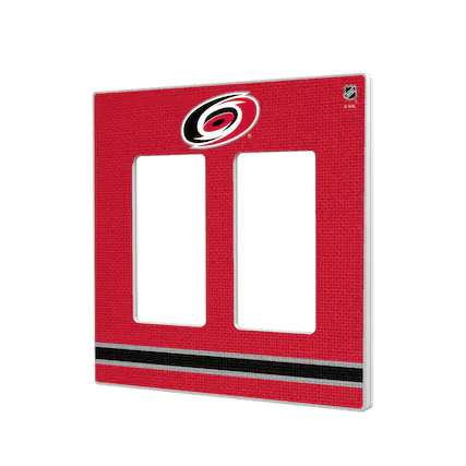 Front. Keyscaper - Carolina Hurricanes Double Rocker Lightswitch Plate - Multicolor.