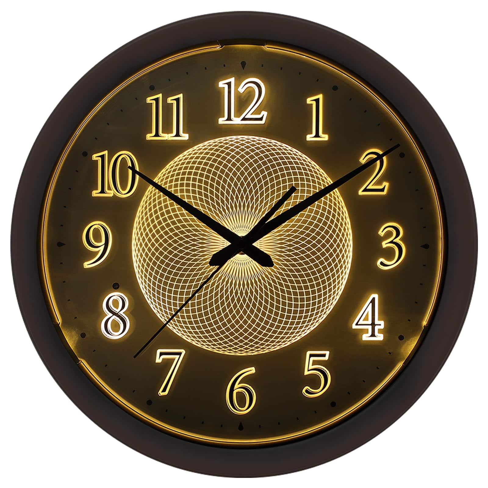 Dazzed Corner - Wall Clocks Battery Operated, 13 Inch Light Up Wall Clocks - Black