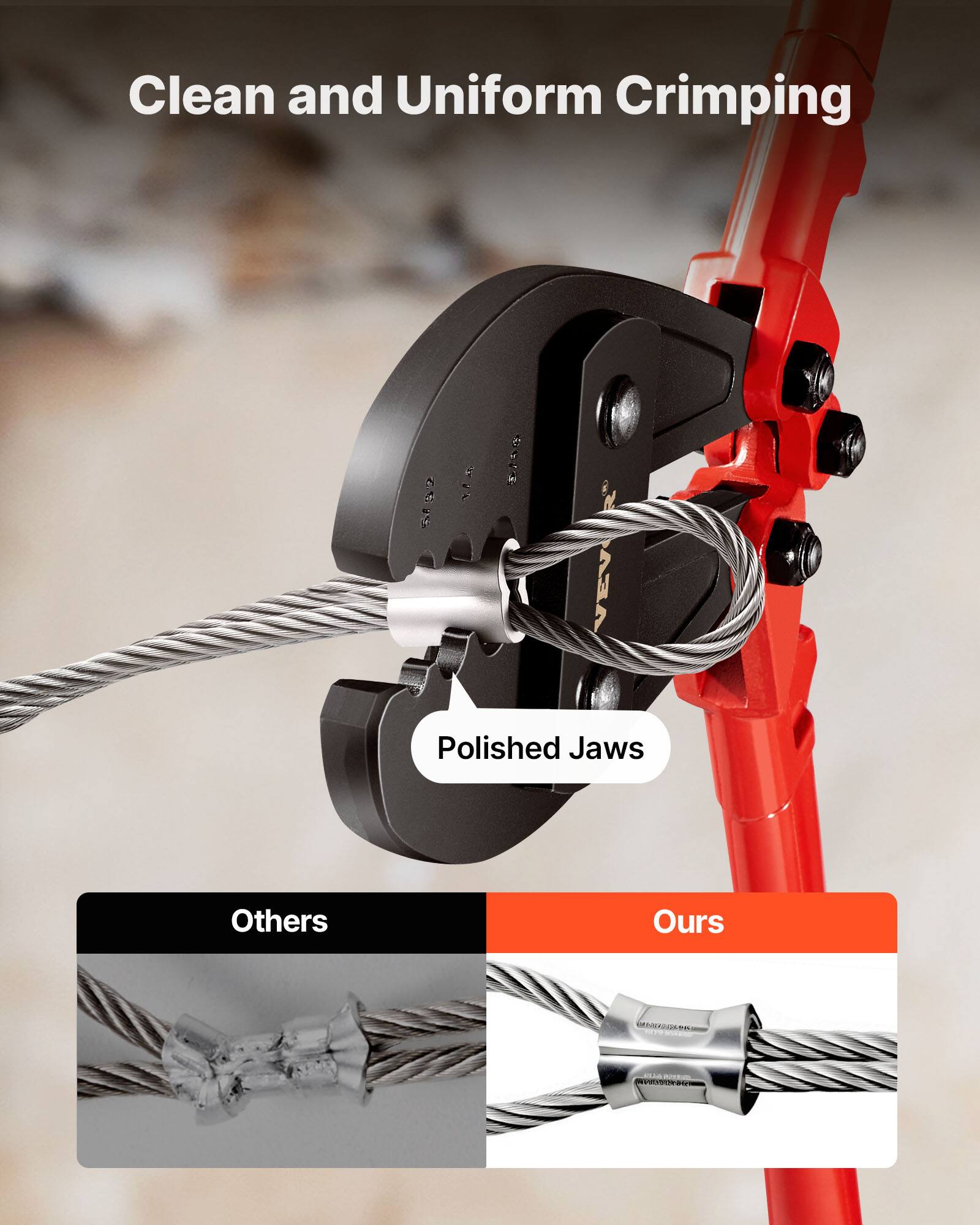 Clean and Uniform Crimping

Polished Jaws

Others

Ours