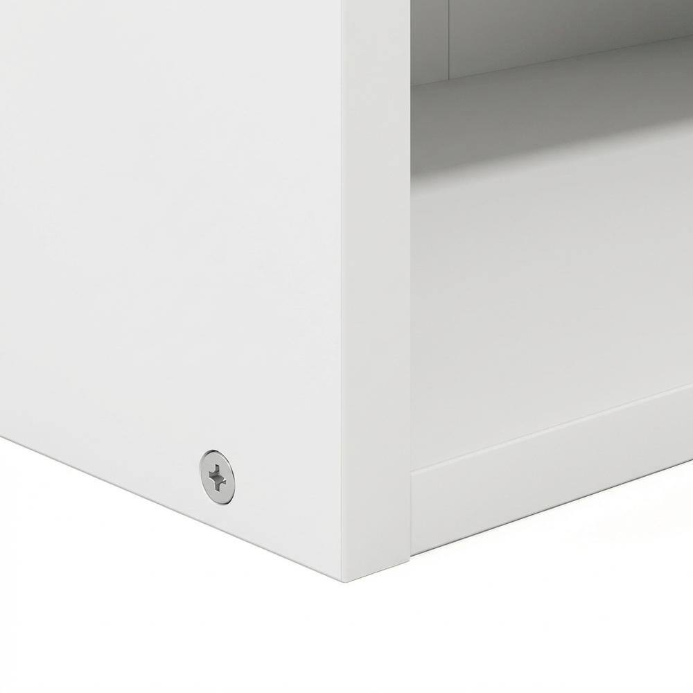 Alt View 2. FurniFact - Engineered Wood bookcase with open-back design for versatile storage - White.