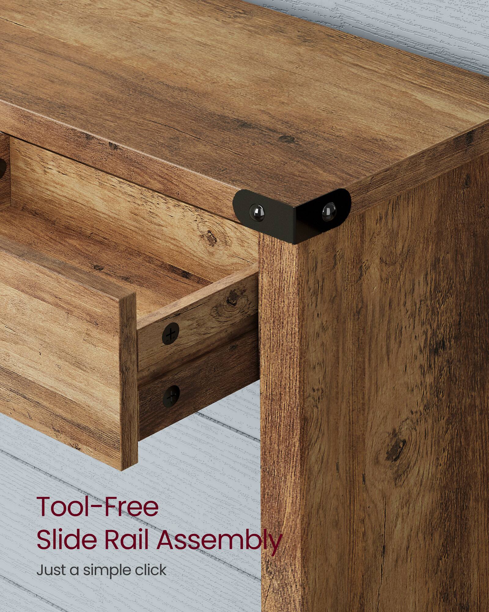 Tool-Free Slide Rail Assembly  
Just a simple click