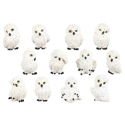 Front. FC Design - FC Design 12-PC Set Snowy Mini Owl 2"H Figurine Statue Office Desk Tabletop Home Decor Gift - Multi-Color.