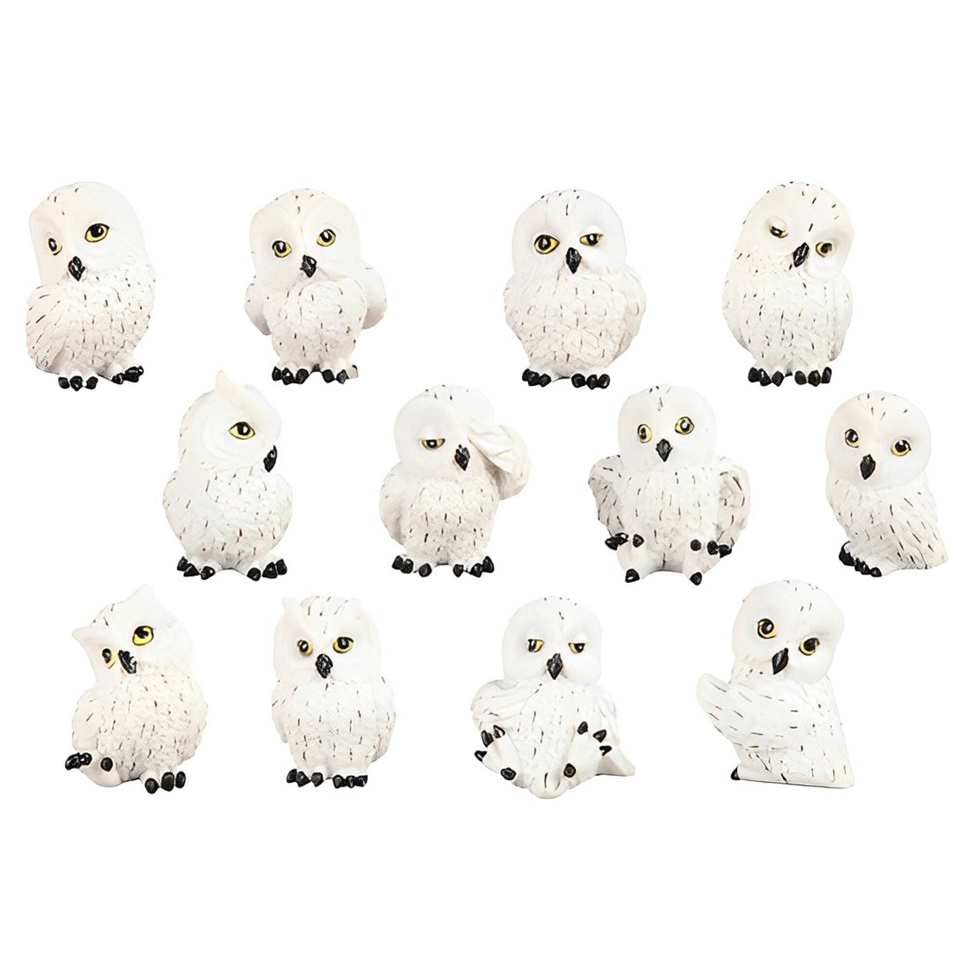 Front. FC Design - FC Design 12-PC Set Snowy Mini Owl 2"H Figurine Statue Office Desk Tabletop Home Decor Gift - Multi-Color.