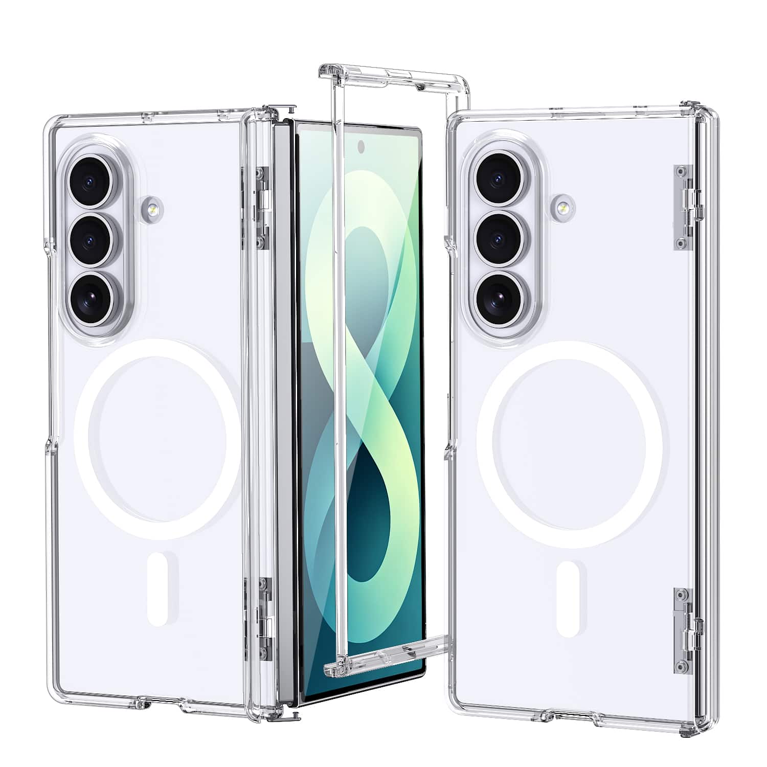 Dteck - Rugged Magnetic Case For Samsung Galaxy Z Fold8 Ultra Shockproof Matte Anti-Fingerprint Cover Hinge Protection - Clear price history on PriceWatchPro