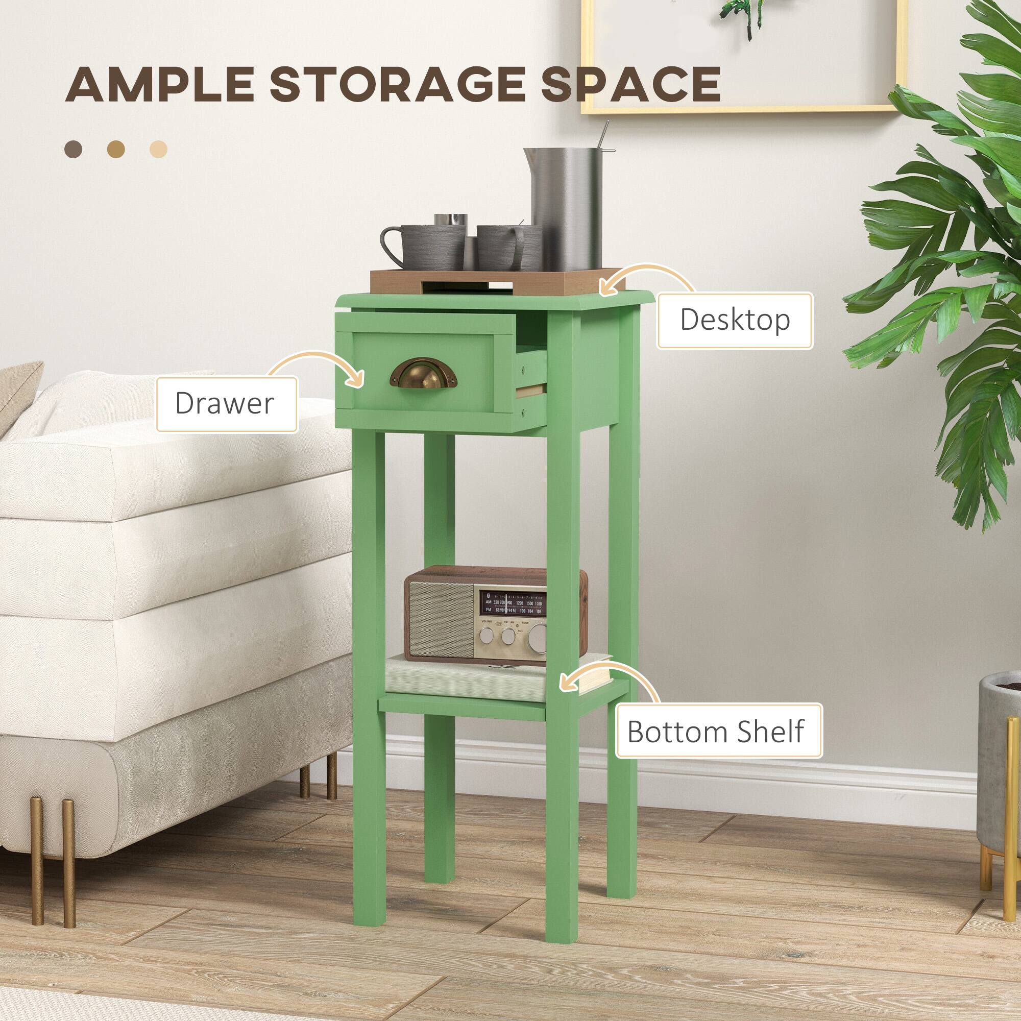 AMPLE STORAGE SPACE

- Desktop Drawer
- Bottom Shelf