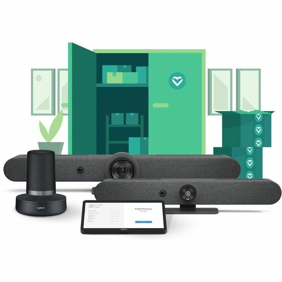 Alt View 1. Logitech - Logitech Rally Bar Mini All-in-One Video Bar (Graphite, TAA Compliant) - 3840 x 2160 Video (Content) - 4K UHD - 1 x - Unknown.