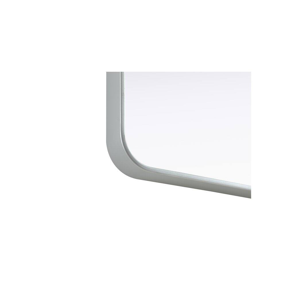Left. Elegant Decor - Contour Metal Rectangle Mirror 22x36 in Silver - Silver.