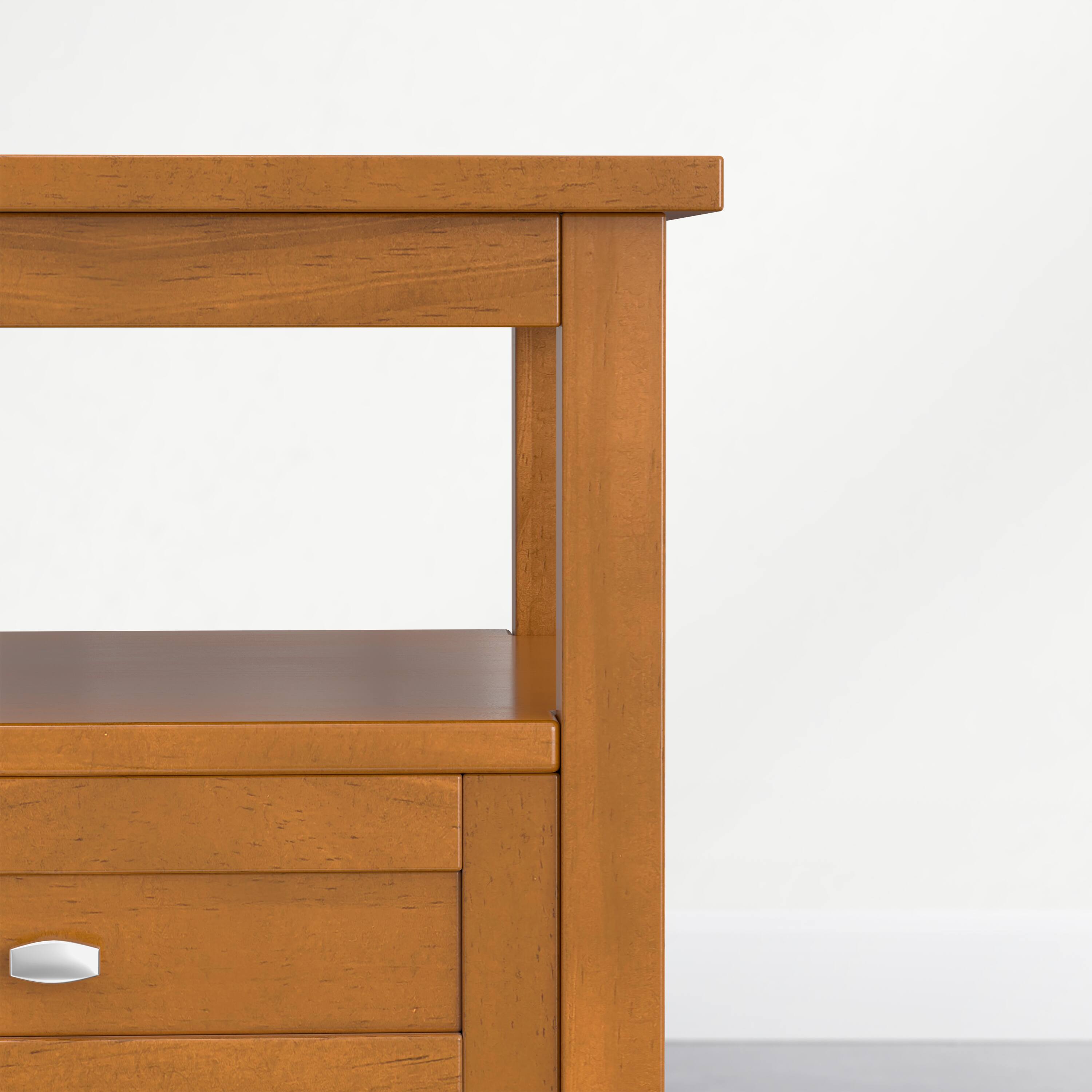 Alt View 4. Simpli Home - Warm Shaker 20 inch Wide Solid Wood End Table, Warm Honey Brown - Warm Honey Brown.