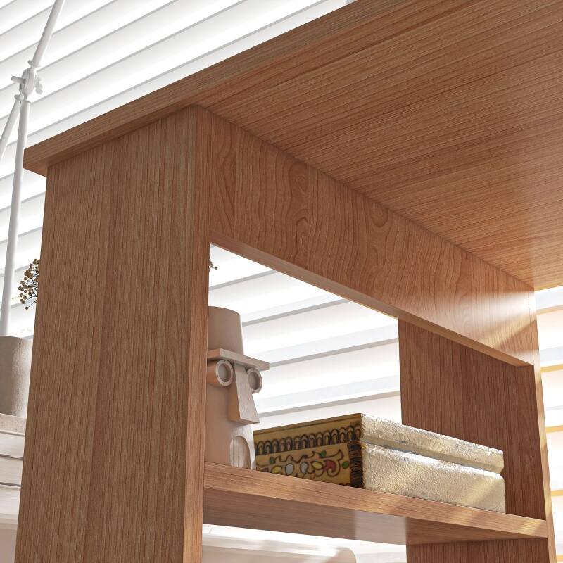 Alt View 1. Anysun - 47.2" 360° Rotating L Shaped Corner Computer Desk with Storage Shelves, Versatile Workstation for Home Office - Teak.