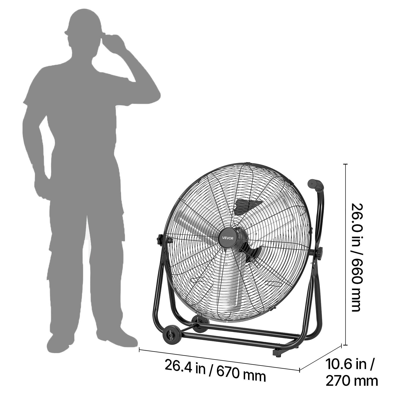 VEVOR  
26.0 in / 660 mm  
26.4 in / 670 mm  
10.6 in / 270 mm