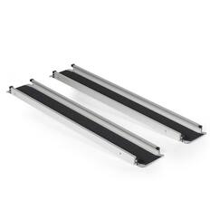 Front. Titan Ramps - Titan Ramps 4' to 7' Telescoping Aluminum Wheelchair Ramp with 600 lb. Capacity - Silver.