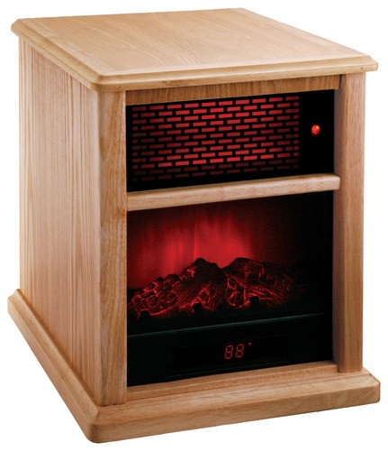  ACW - Portable Infrared Fireplace Heater - Oak