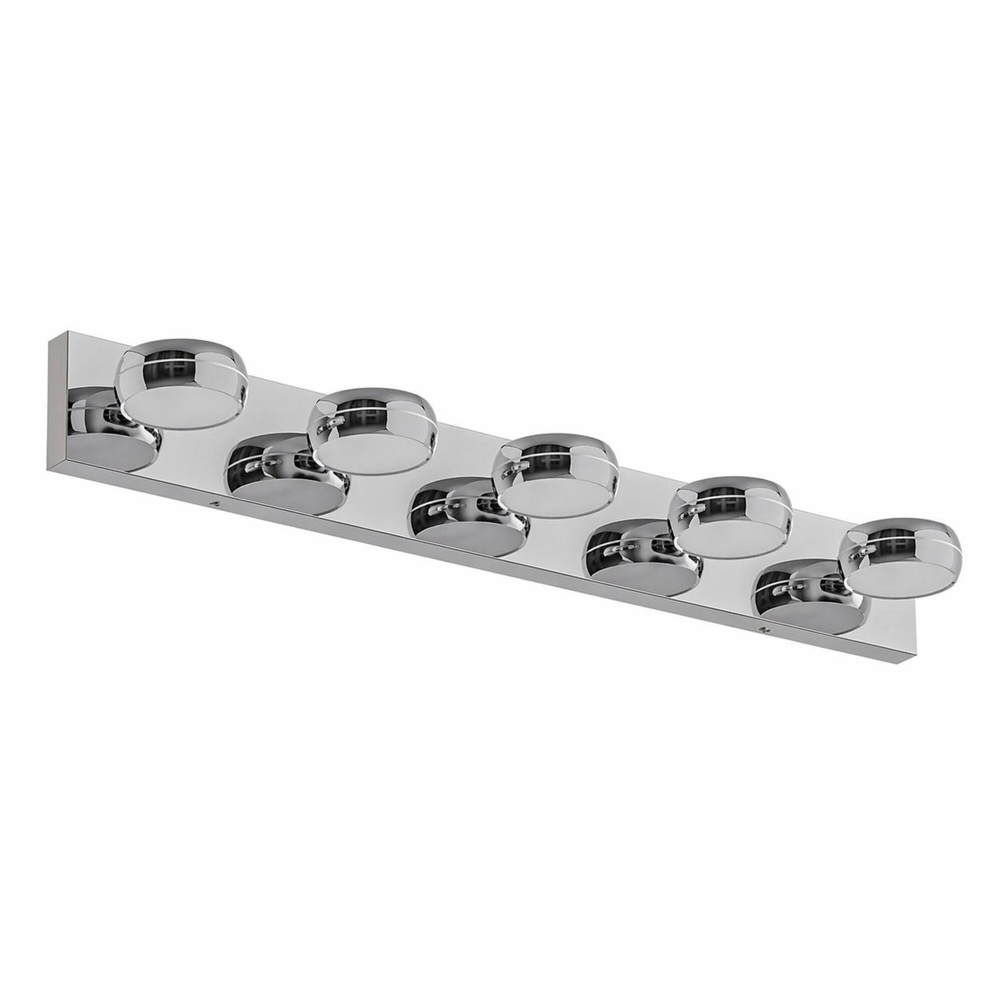 Alt View 4. RYHNUYNE - LED Vanity Lights 35in Bathroom Lights Fixtures over Mirror 5 Light LED Lighting Fixture for Bathroom - Chrome.