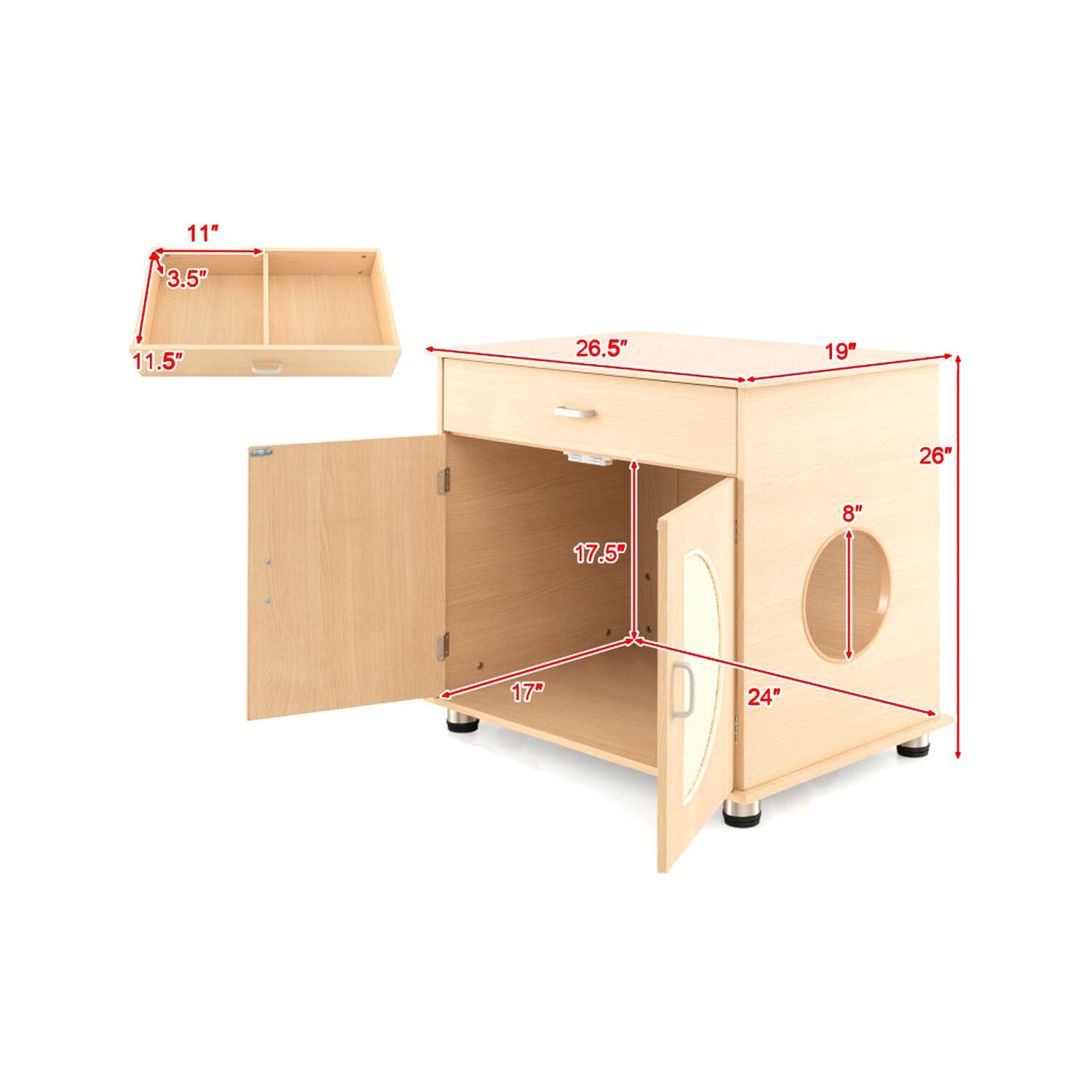 11" 3.5" 11.5" 26.5" 19" 26" 17.5" 8" 17" 24"