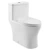 Front. VEVOR - One-Piece Toilet, Elongated Toilet Vortex Dual-Flush 1.0/1.28 GPF, Toilets for Bathroom with Comfortable Chair Seat - Bright white + silver.