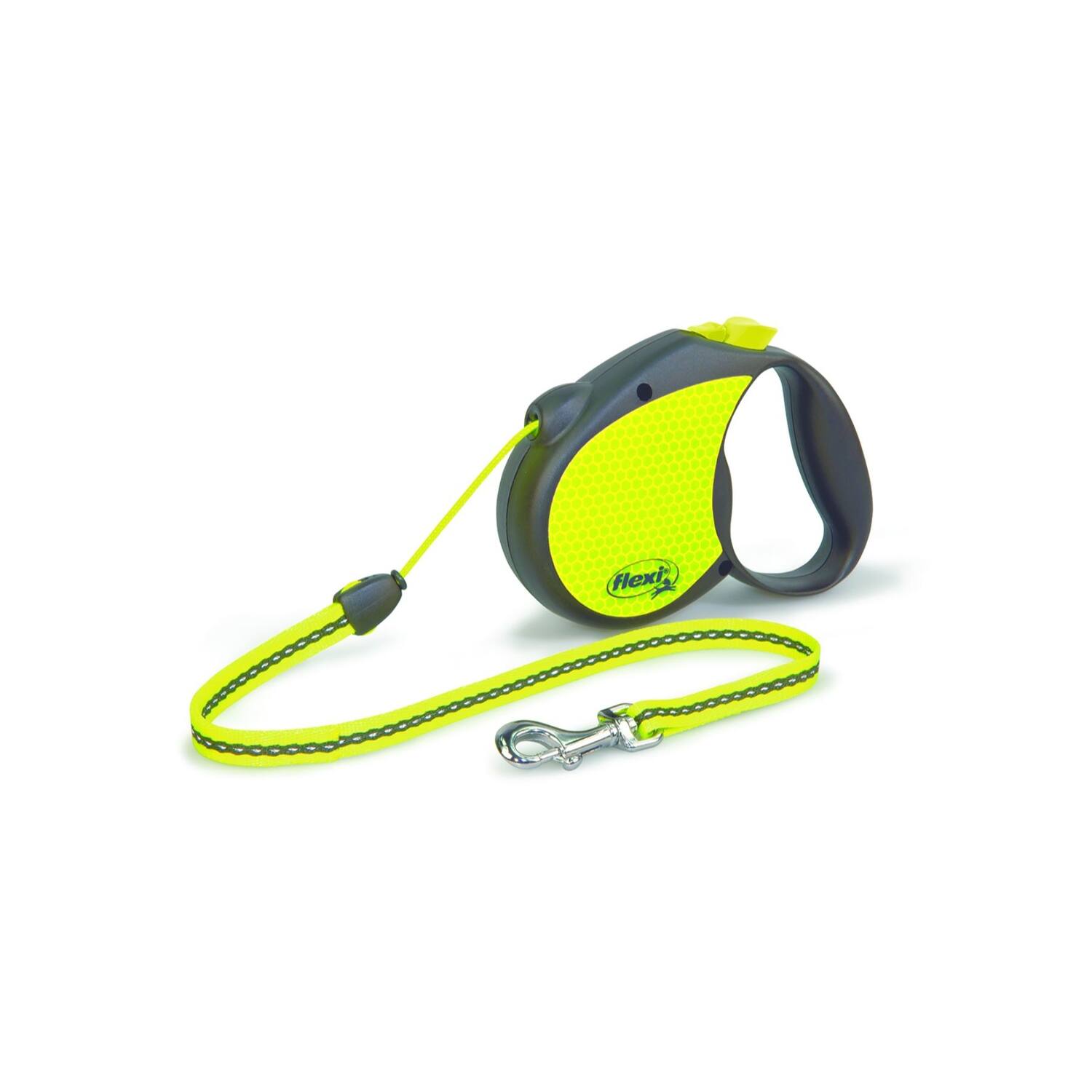 Front. FLEXI - Flexi Neon Yellow Retractable Plastic Dog Leash Medium - Neon Yellow.