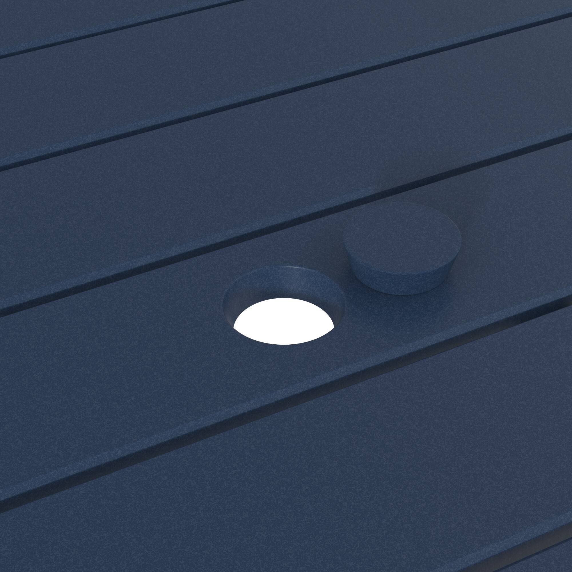 Alt View 7. Famapy - HDPE Outdoor Dining Table with Umbrella Hole & Cap-Solid Panel Patio Table for 8 People Weatherproof & Low Maintenance - Navy blue.