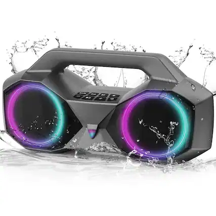 Front. Dazzed Corner - Bluetooth Speaker Wireless, Loud Speaker with Deeper Bass - Sliver.