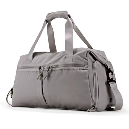 Front. Fabibe - Weekender Duffel Bag With Shoe Compartment And Wet Pocket-luggage Everyday Overnight For Men Women Travel-carry On Gym - Grey-M.