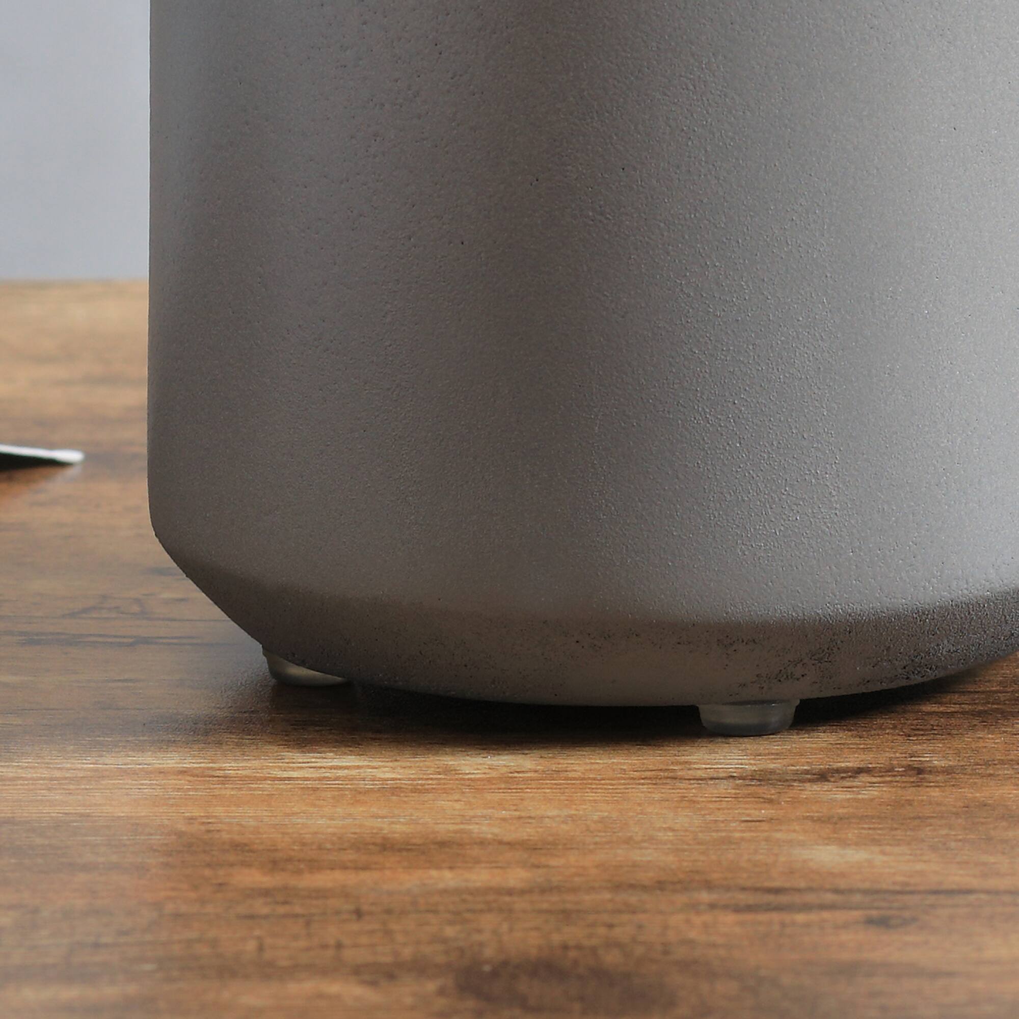 Back. APRILSOUL - Tabletop Fireplace Mini Concrete Ethanol Fire Bowl with Lid Burns up with Liquid and Solid Tablet Alcohol Light Grey.