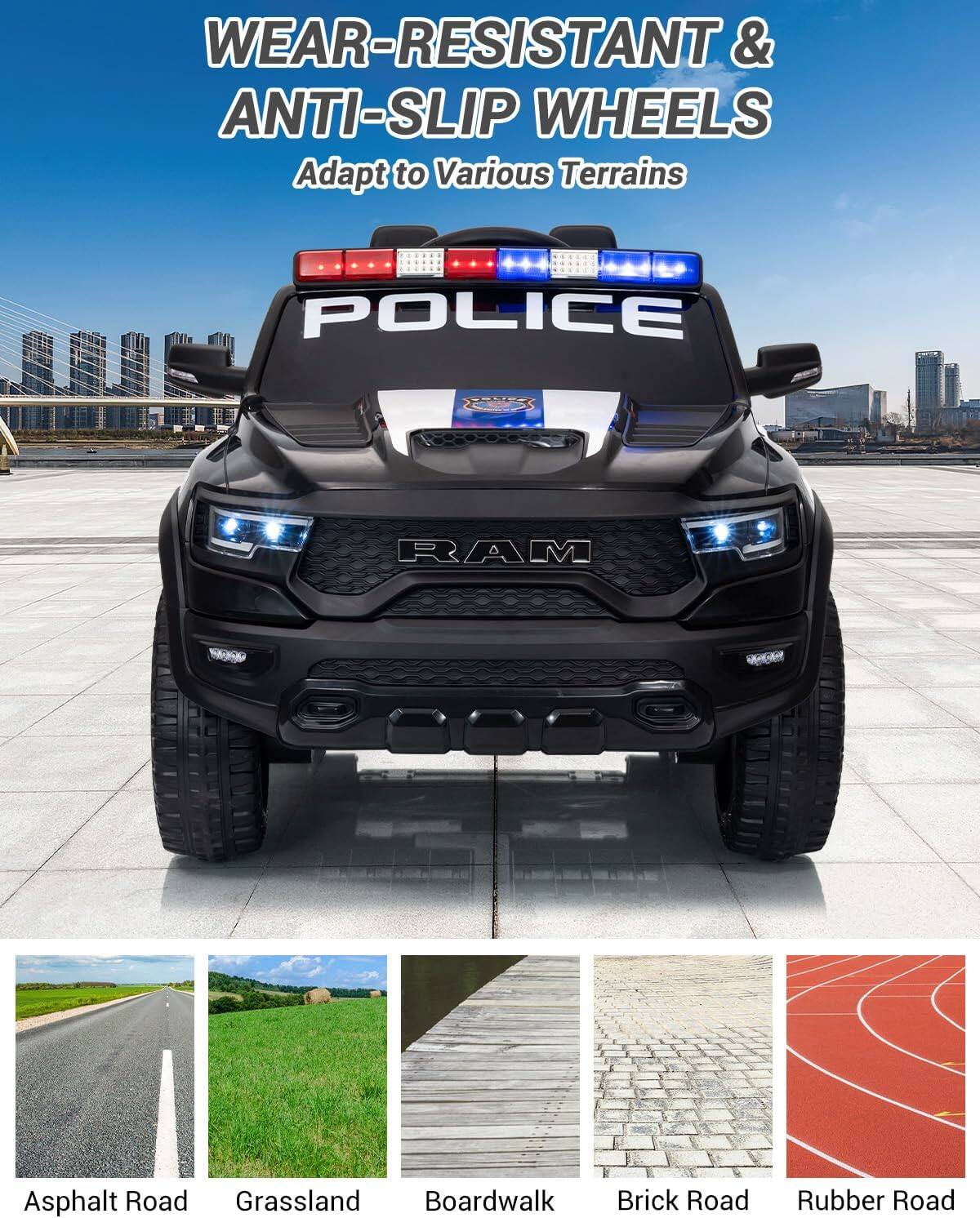 WEAR-RESISTANT & ANTI-SLIP WHEELS  
Adapt to Various Terrains  

Asphalt Road  
Grassland  
Boardwalk  
Brick Road  
Rubber Road