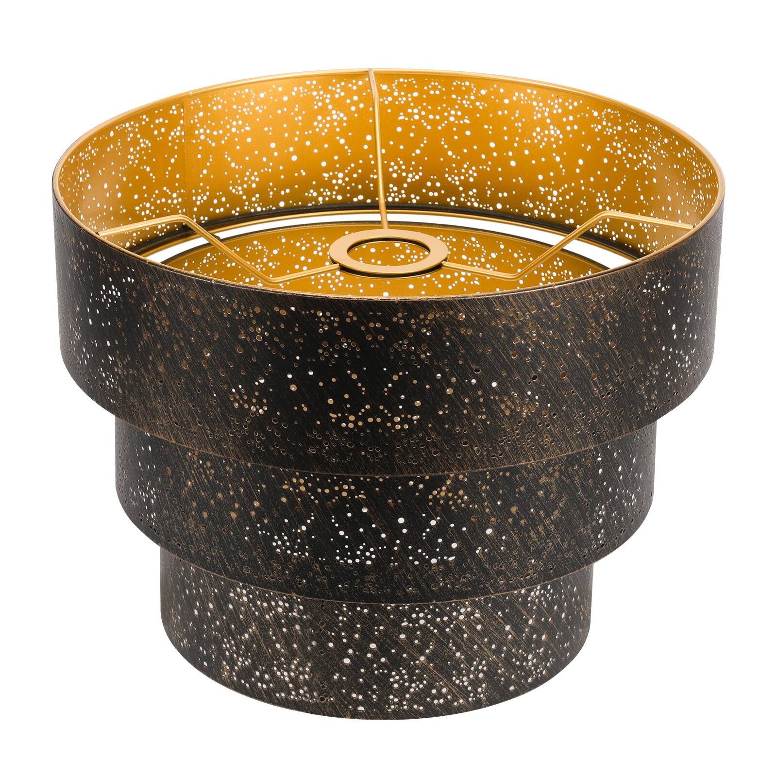 Front. Alucset - Metal Lamp Shades for Floor Lamps Pendant Lighting Chandelier Replacement, 3-Tier Drum Lampshade, Antique Bronze Gold - Antique Bronze&Gold.