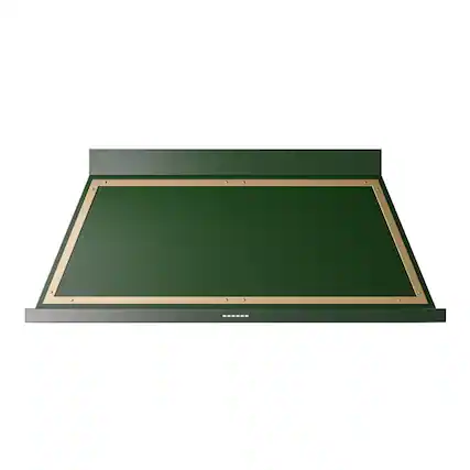 Front. ILVE - ILVE Nostalgie II Noblesse 60 inch Ducted Wall Mount Range Hood with 600 CFM (Emerald Green, Brass Trim) - Emerald Green.