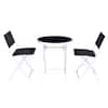 Front. Costway - Costway 3-Piece Patio Folding Bistro Set, Outdoor Foldable Chair & Table Set - Black.