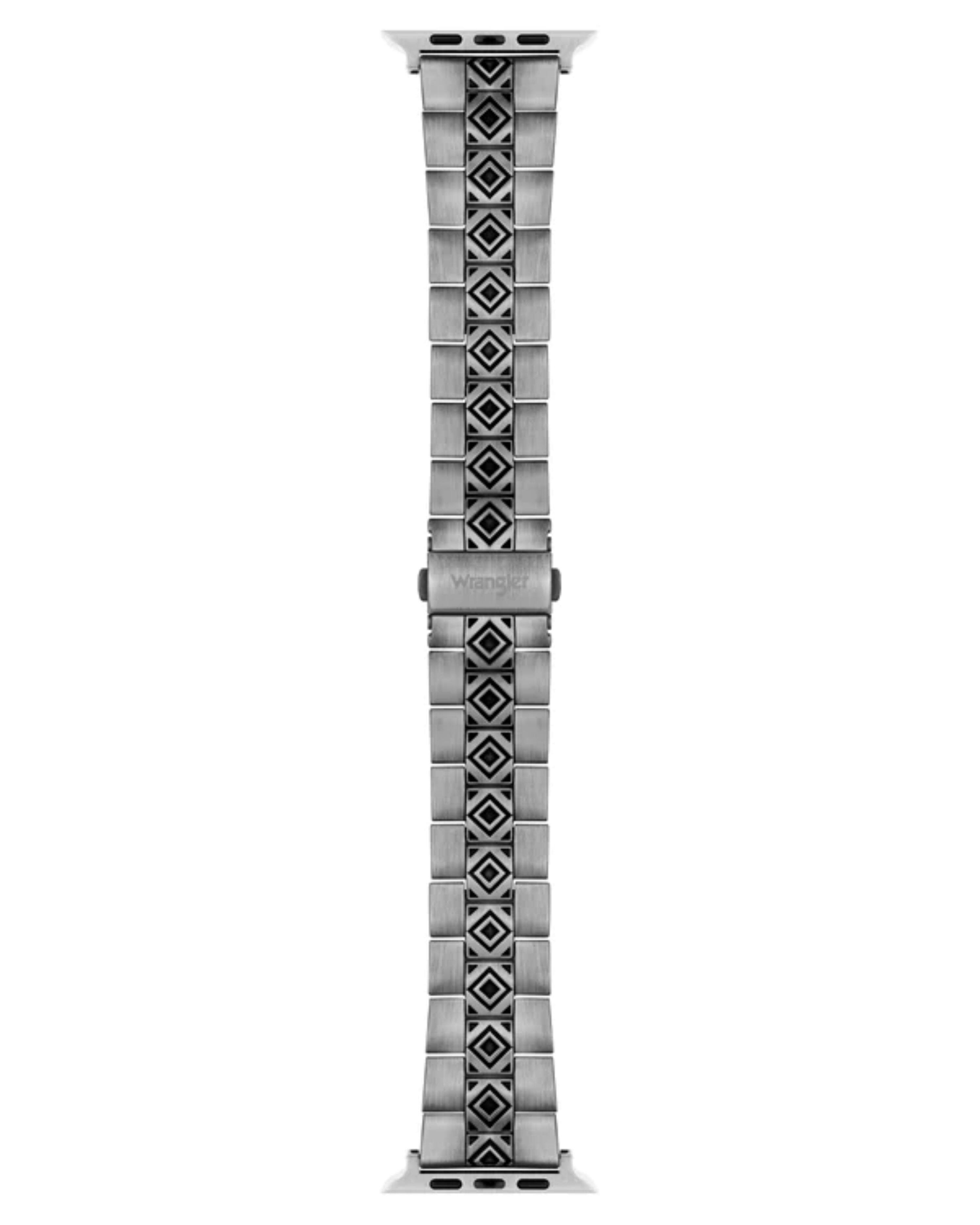 Left. Wrangler - Antique Silver Bracelet – Compatible with 38/40/41mm and 40/44mm Apple Watch - Silver.