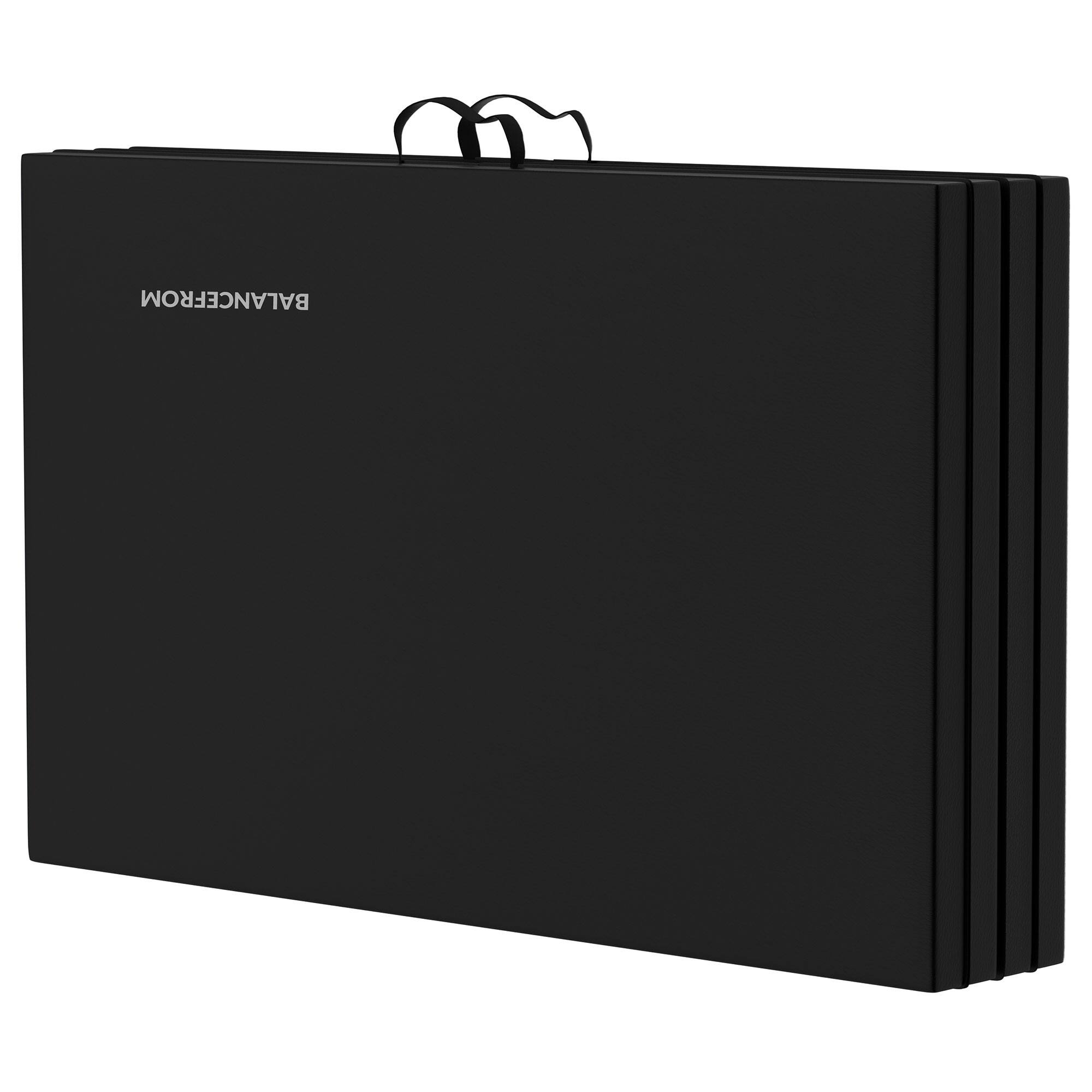 Alt View 7. BalanceFrom Fitness - BalanceFrom 4' x 8' x 2" All Purpose Folding Fitness Gymnastics Gym Mat, Black - Black.