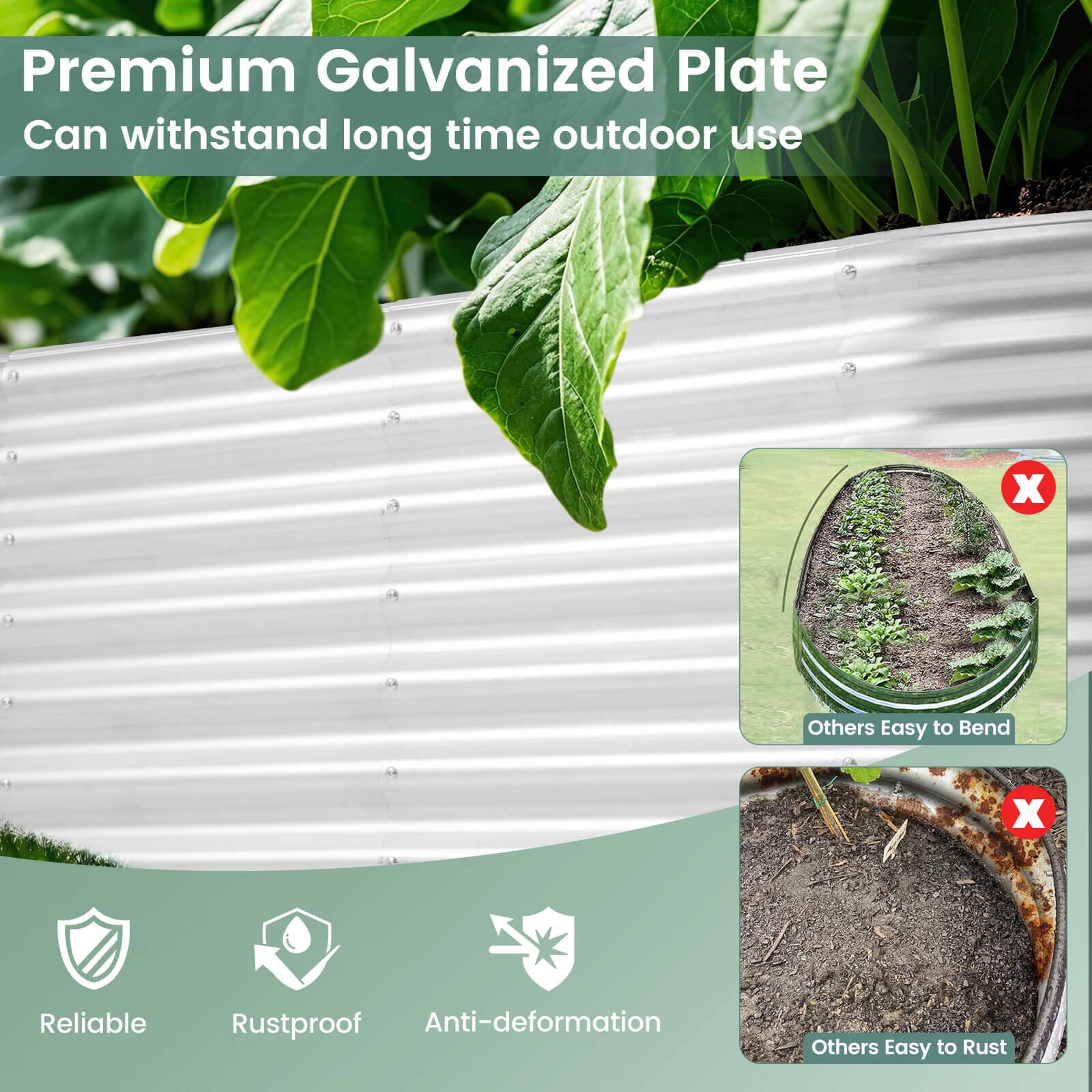 Premium Galvanized Plate  
Can withstand long time outdoor use  

Others Easy to Bend  
Others Easy to Rust  

Reliable  
Rustproof  
Anti-deformation