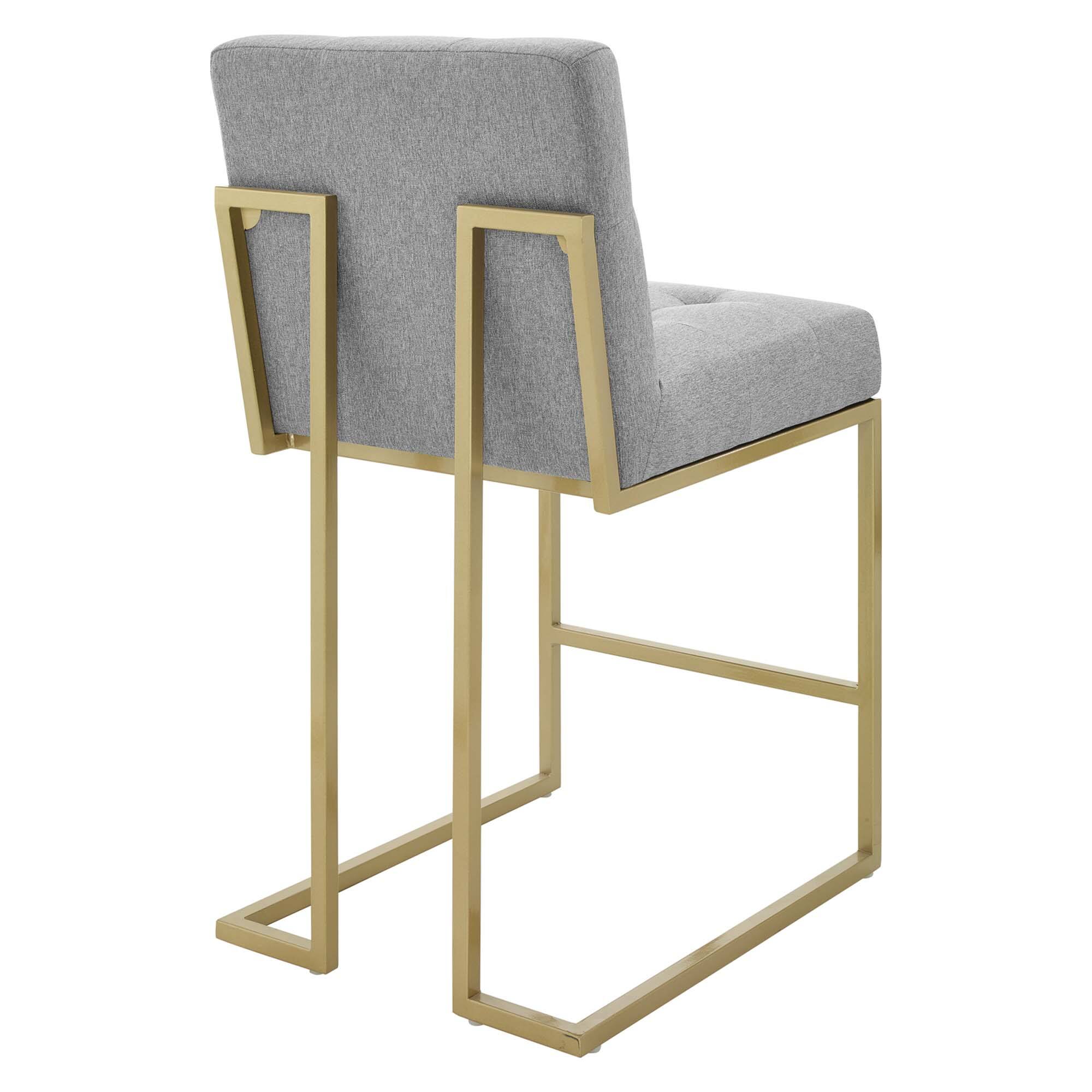 Back. Modway - Privy Upholstered Fabric Counter Stool Set of 2 - Gray.