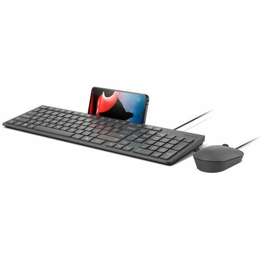 Alt View 2. Lenovo - Lenovo 310 USB-A Wired Combo US English - USB Type A Cable Keyboard - English (US) - Luna Gray - USB Type A Cable Mouse - Unknown.