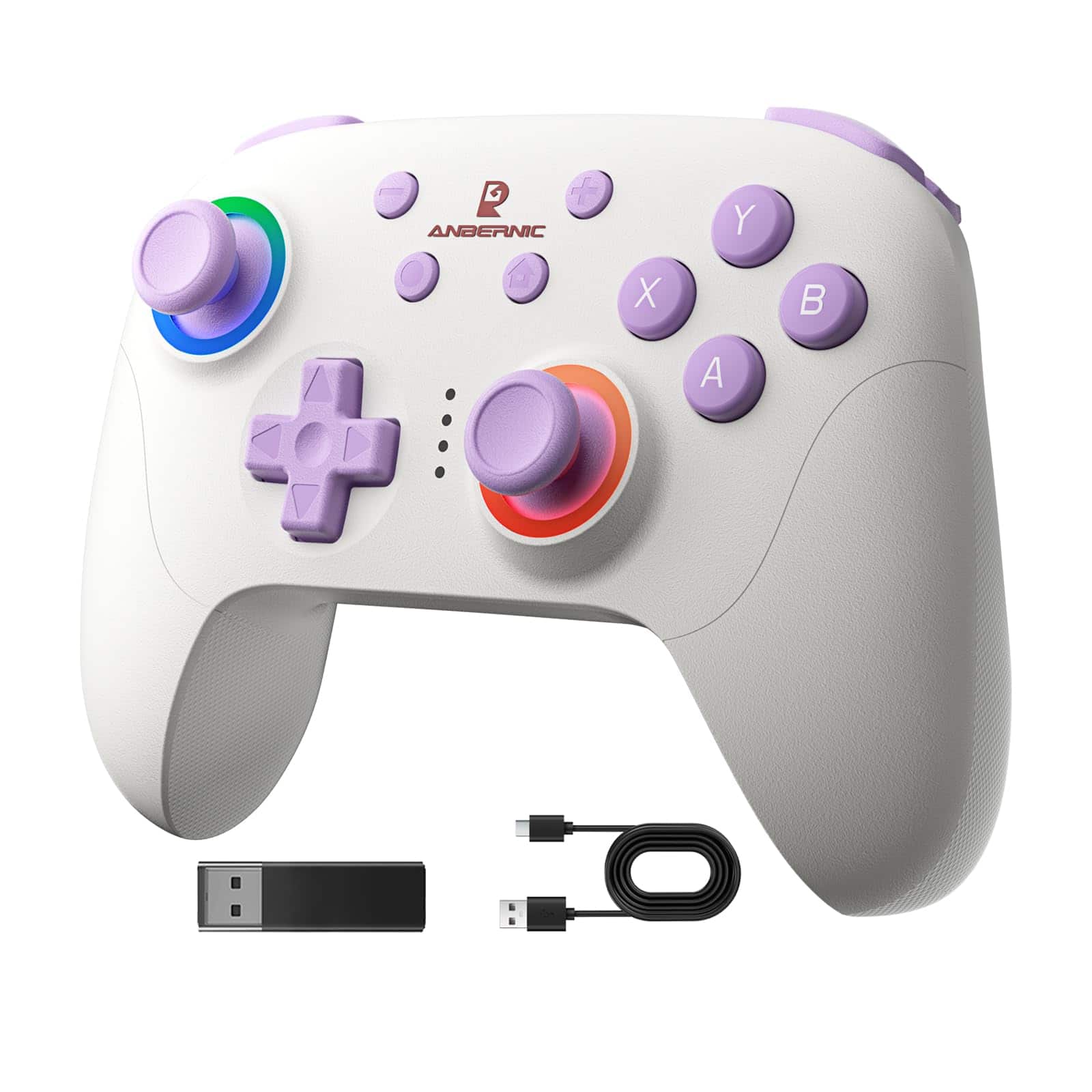 Dazzling Pops - rg p01 gaming controller with game controllers gamepad for pc steam ios android switch hall effect rgb - White